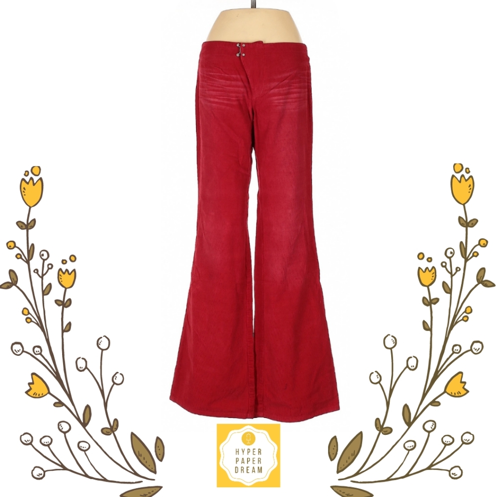Diesel Red Flared Corduroy Pants W90